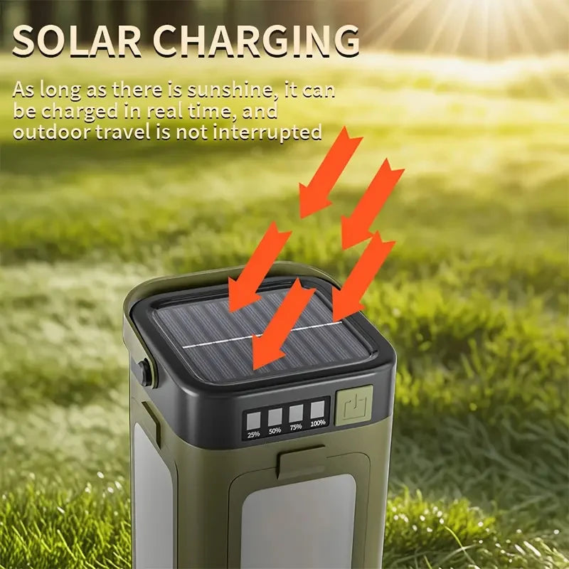 Solar Rechargeable Camping Light (Type-C + Power Bank)