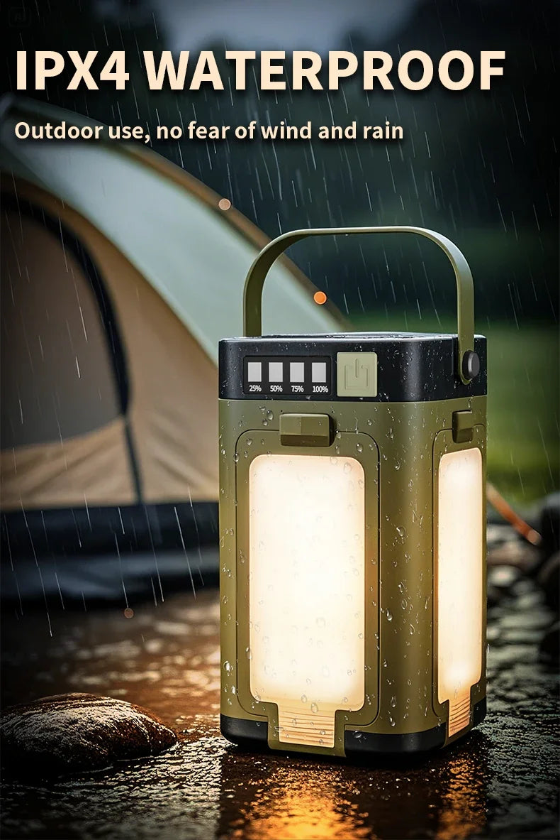 Solar Rechargeable Camping Light (Type-C + Power Bank)