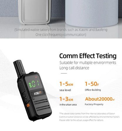KSUN M3 Plus GMRS Two-Way Walkie Talkie (5W Long Range)