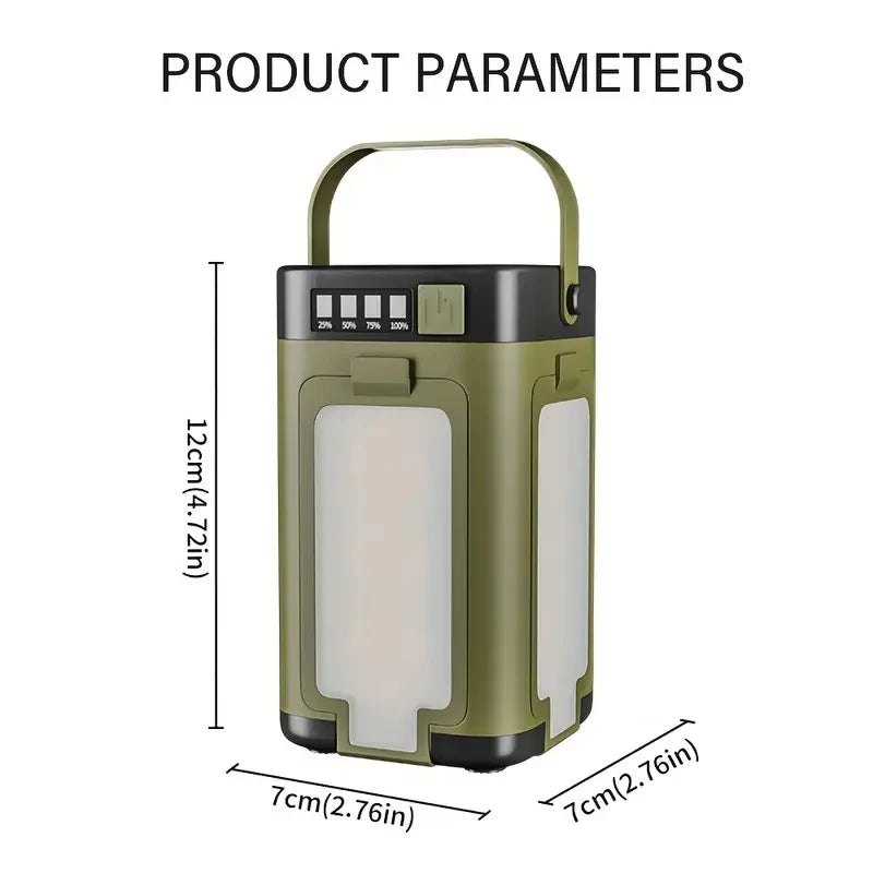 Solar Rechargeable Camping Light (Type-C + Power Bank)