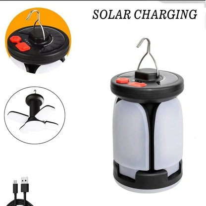 Solar Rechargeable Camping Light (Type-C + Power Bank)