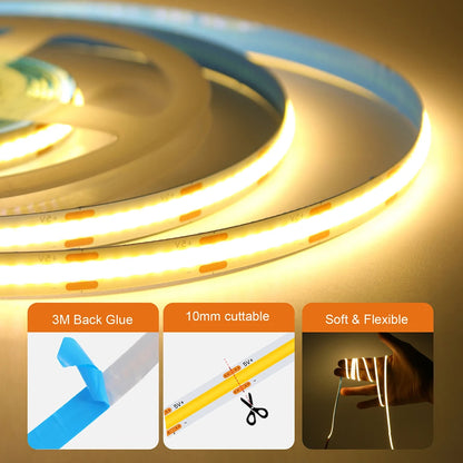 5V Motion Sensor COB LED Strip Light (USB Powered)