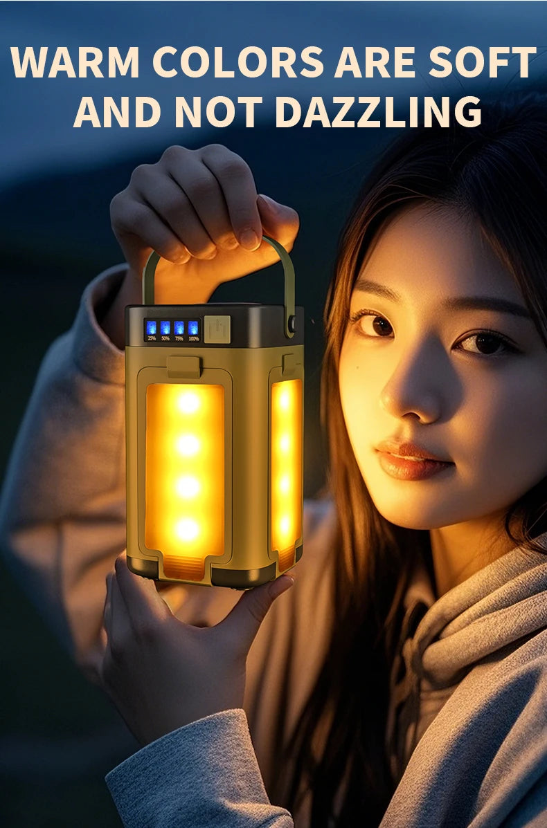 Solar Rechargeable Camping Light (Type-C + Power Bank)