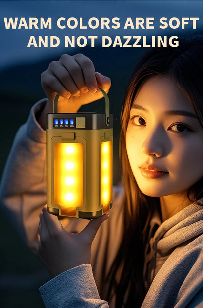 Solar Rechargeable Camping Light (Type-C + Power Bank)