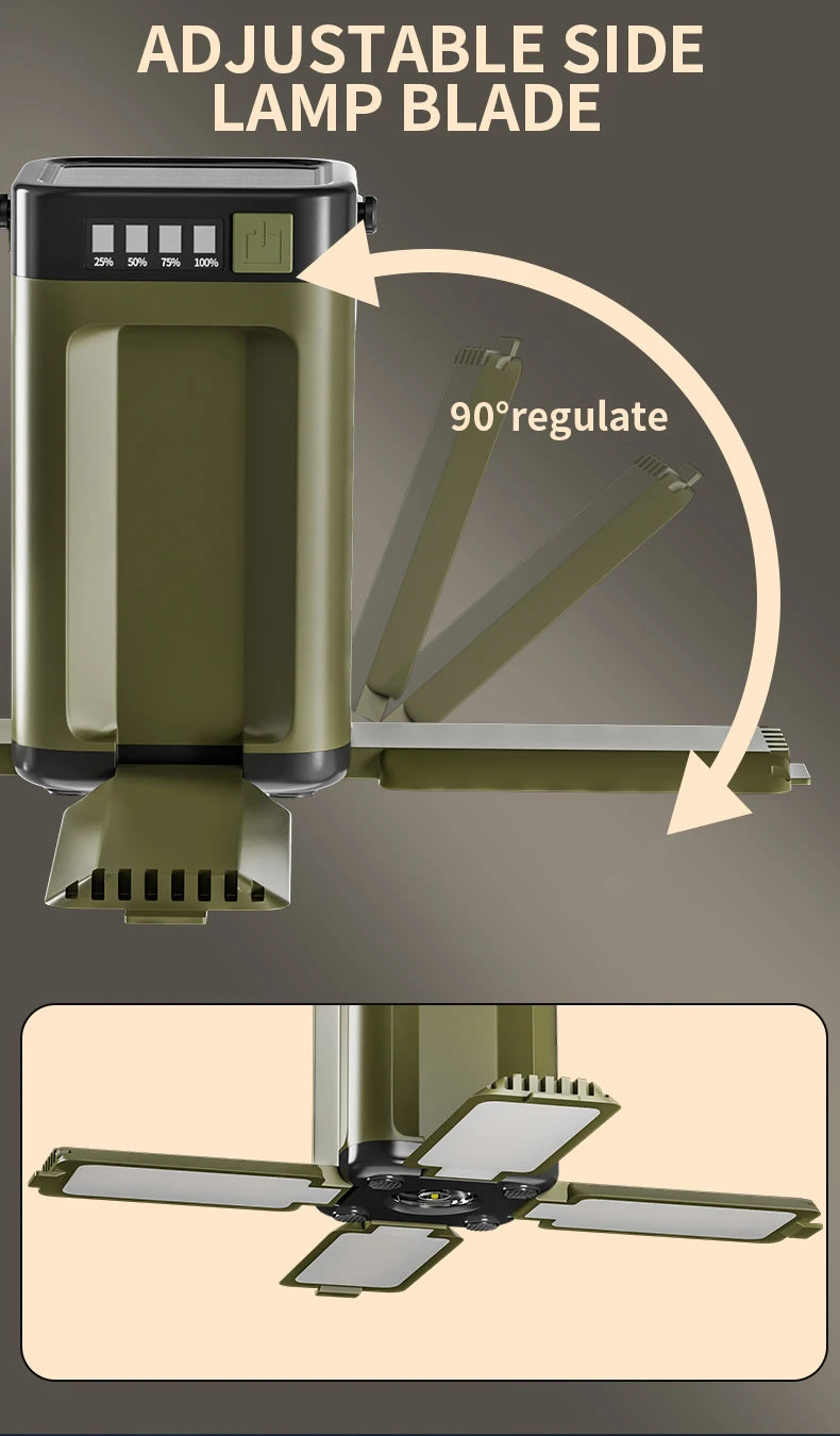 Solar Rechargeable Camping Light (Type-C + Power Bank)