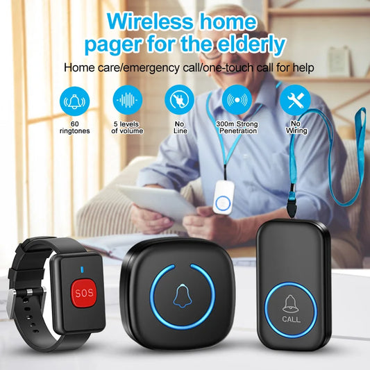 Wireless SOS Call Button (Lanyard Emergency Pager)