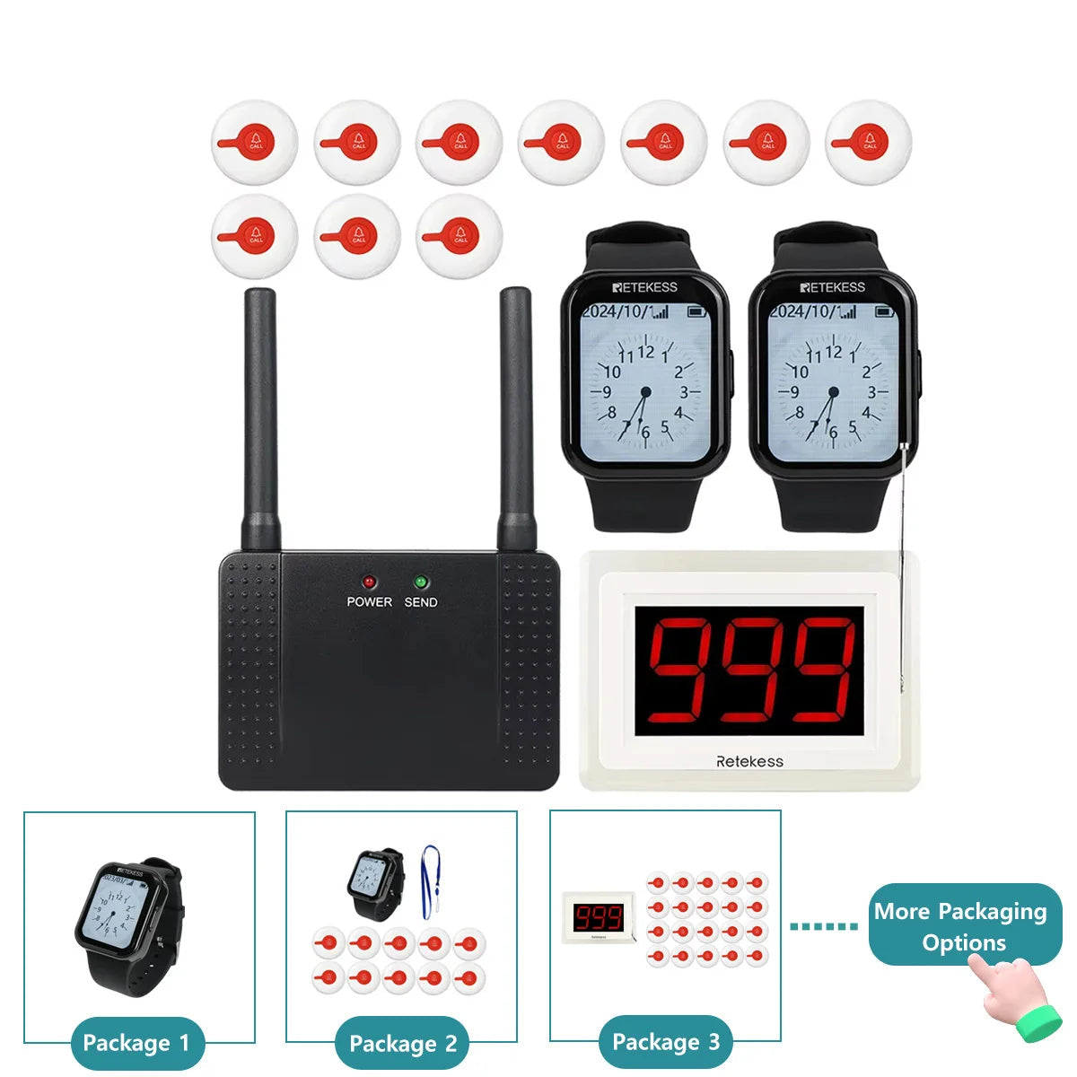Retekess Wireless Caregiver Call System (Pager & SOS Alert)