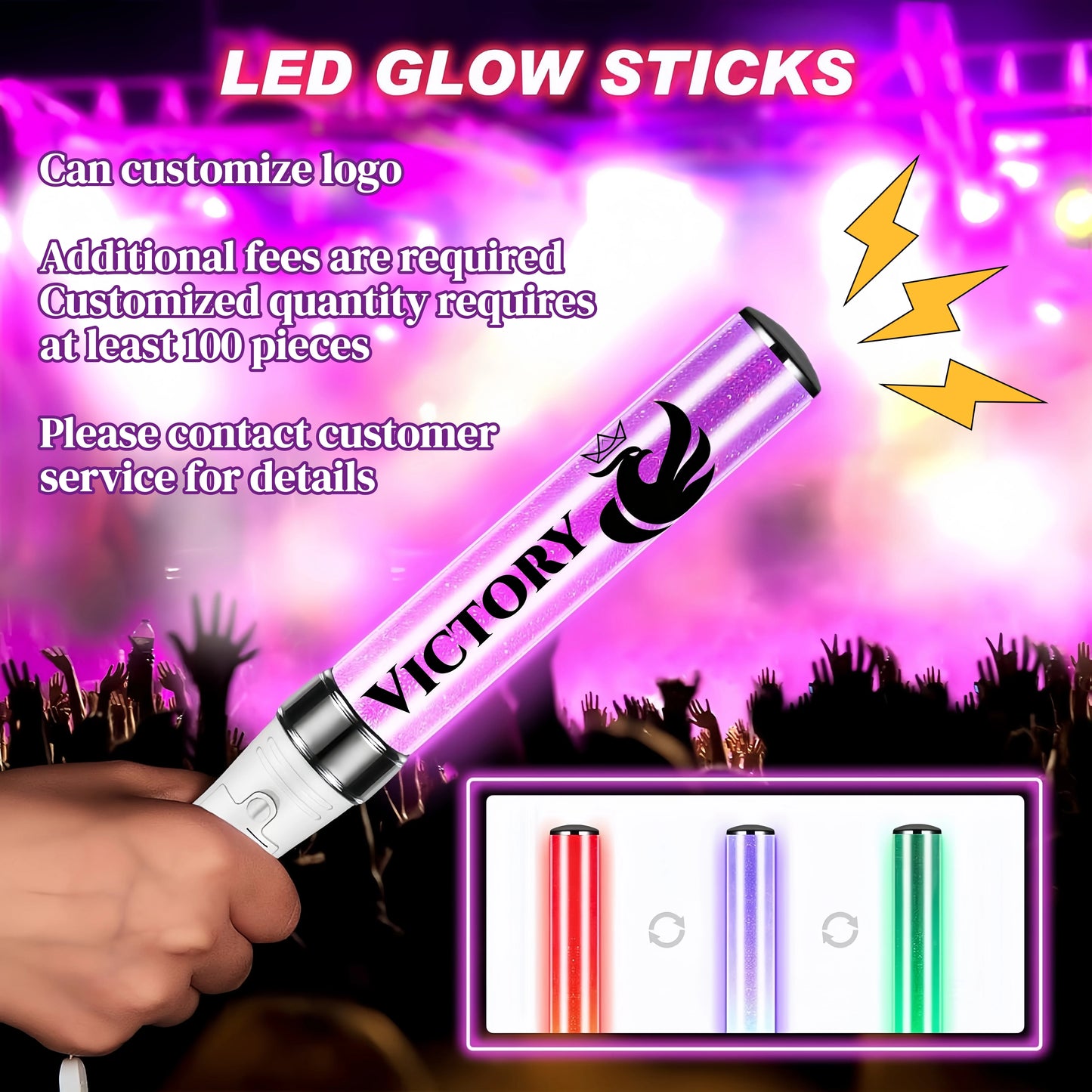 K-Pop Color Changing Lightstick (15 Colors, Reusable)