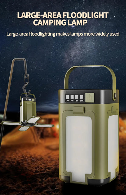 Solar Rechargeable Camping Light (Type-C + Power Bank)