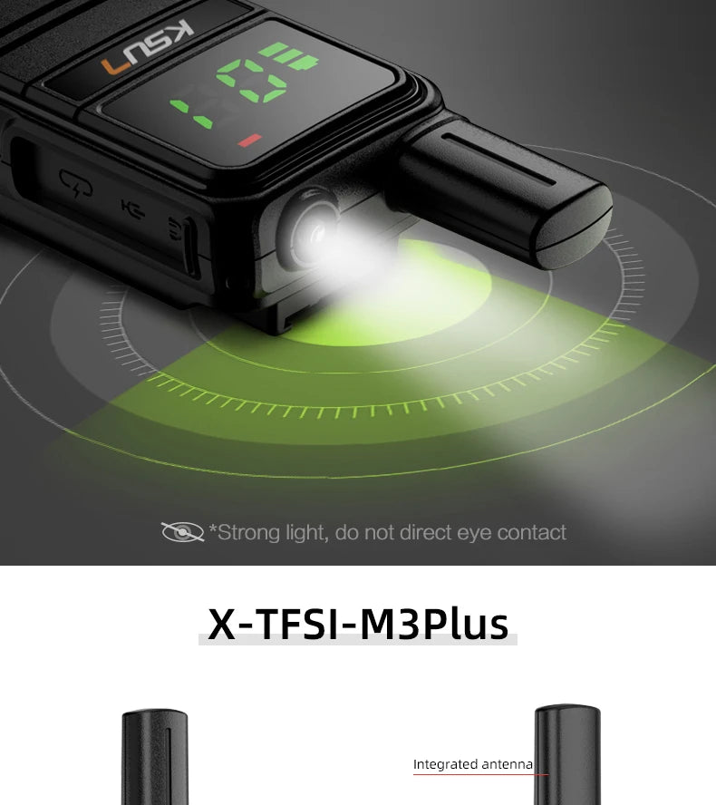 KSUN M3 Plus GMRS Two-Way Walkie Talkie (5W Long Range)