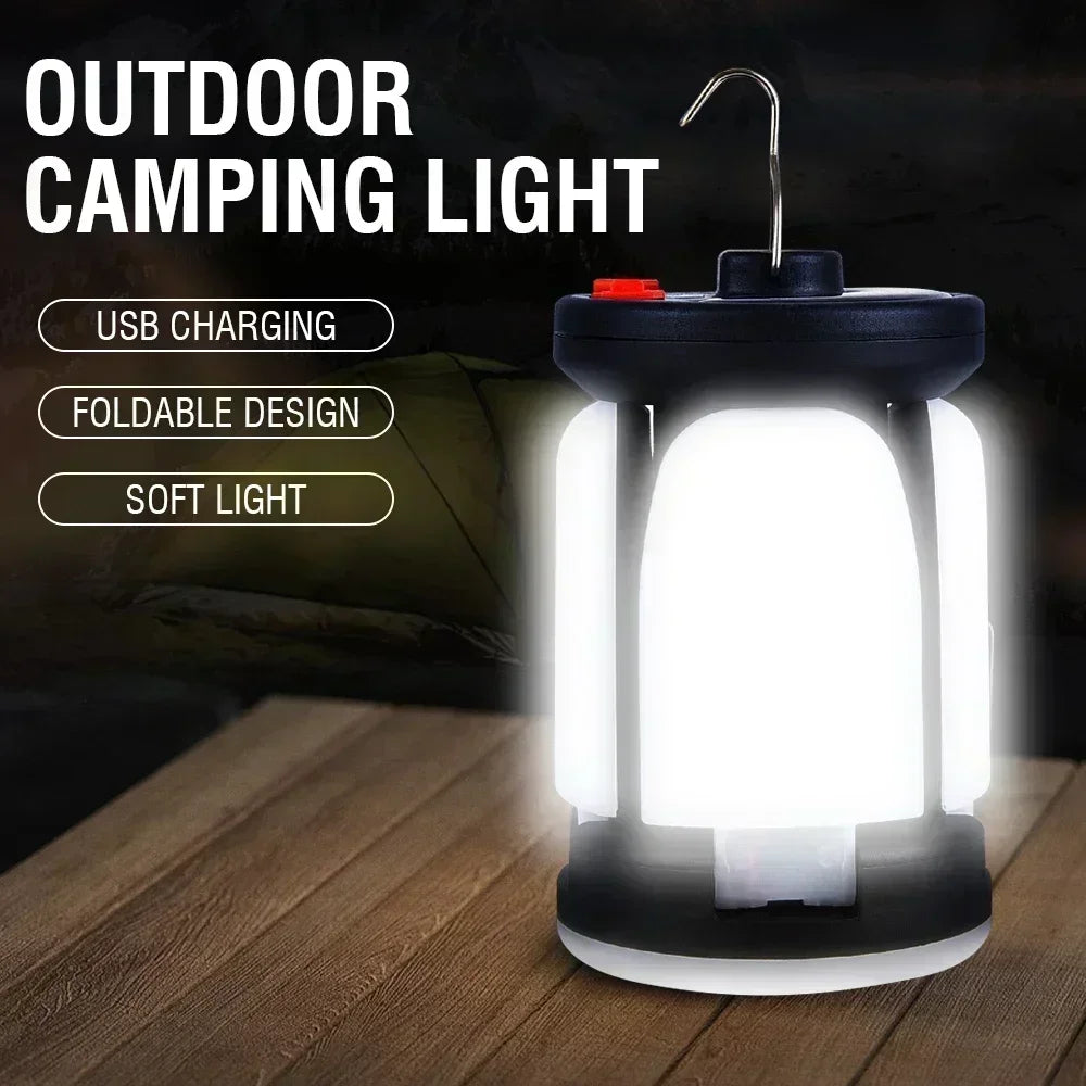 Solar LED Rechargeable Lantern (6 Modes, Power Bank)