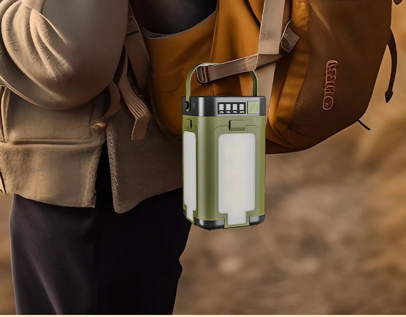 Solar Rechargeable Camping Light (Type-C + Power Bank)