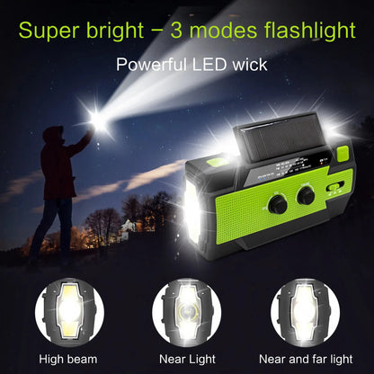 Solar Hand Crank Emergency Radio (AM/FM, Flashlight)
