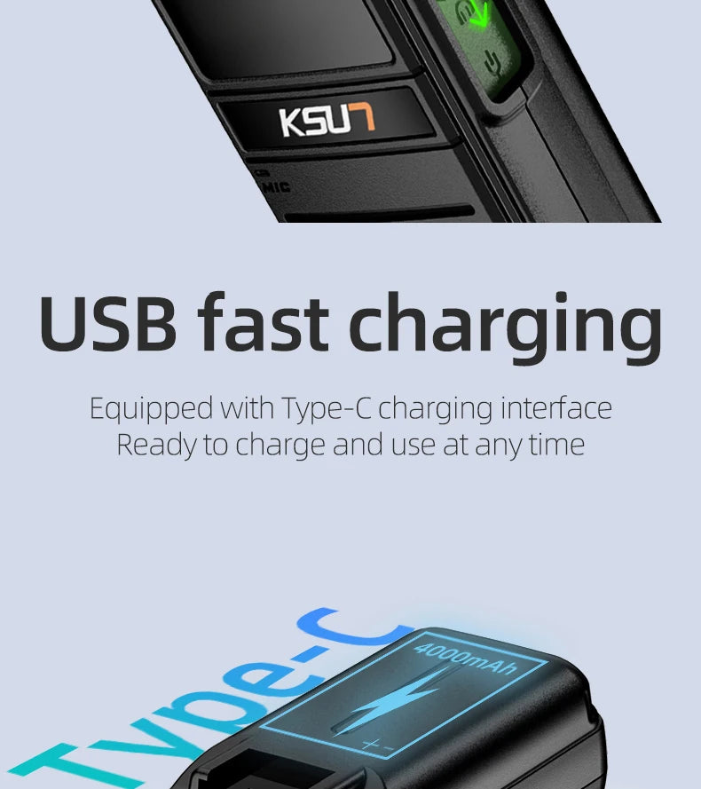 KSUN M3 Plus GMRS Two-Way Walkie Talkie (5W Long Range)