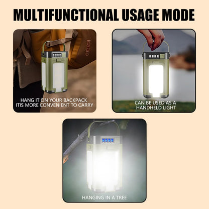 Solar Rechargeable Camping Light (Type-C + Power Bank)