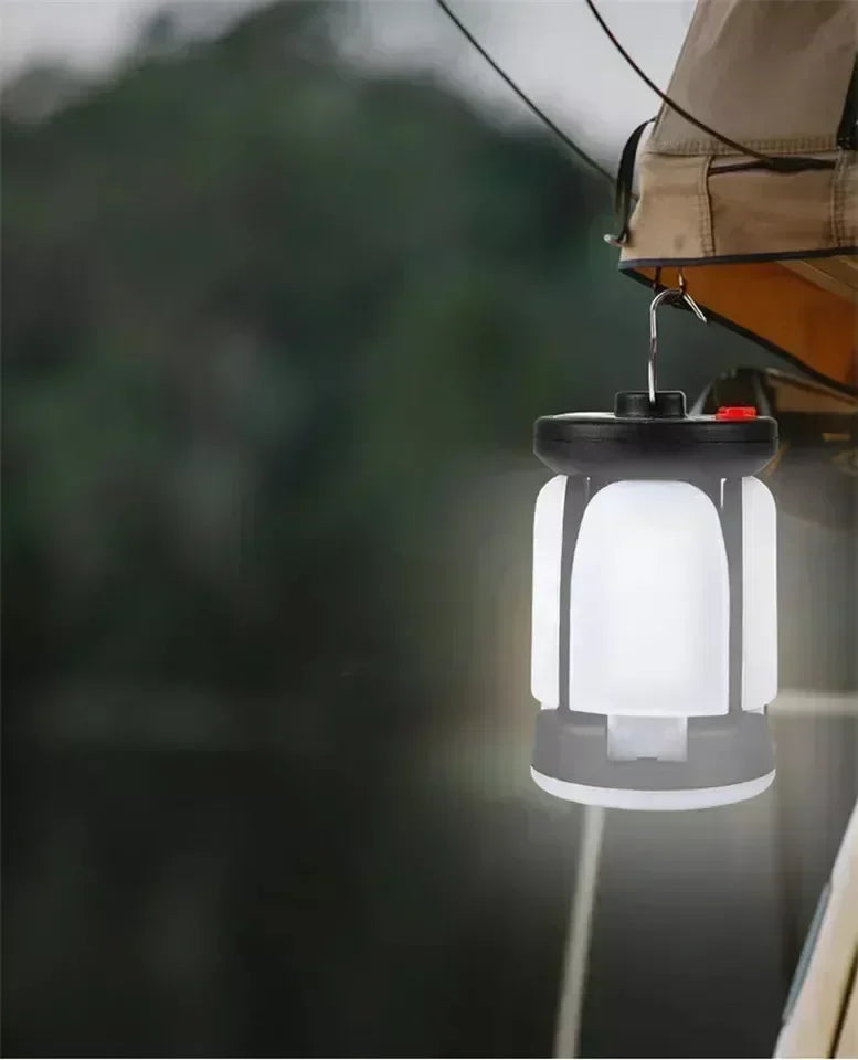 Solar LED Rechargeable Lantern (6 Modes, Power Bank)