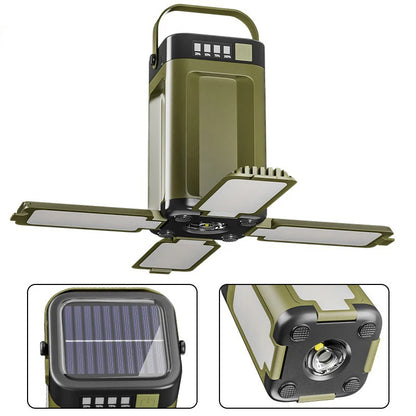 Solar LED Rechargeable Lantern (6 Modes, Power Bank)