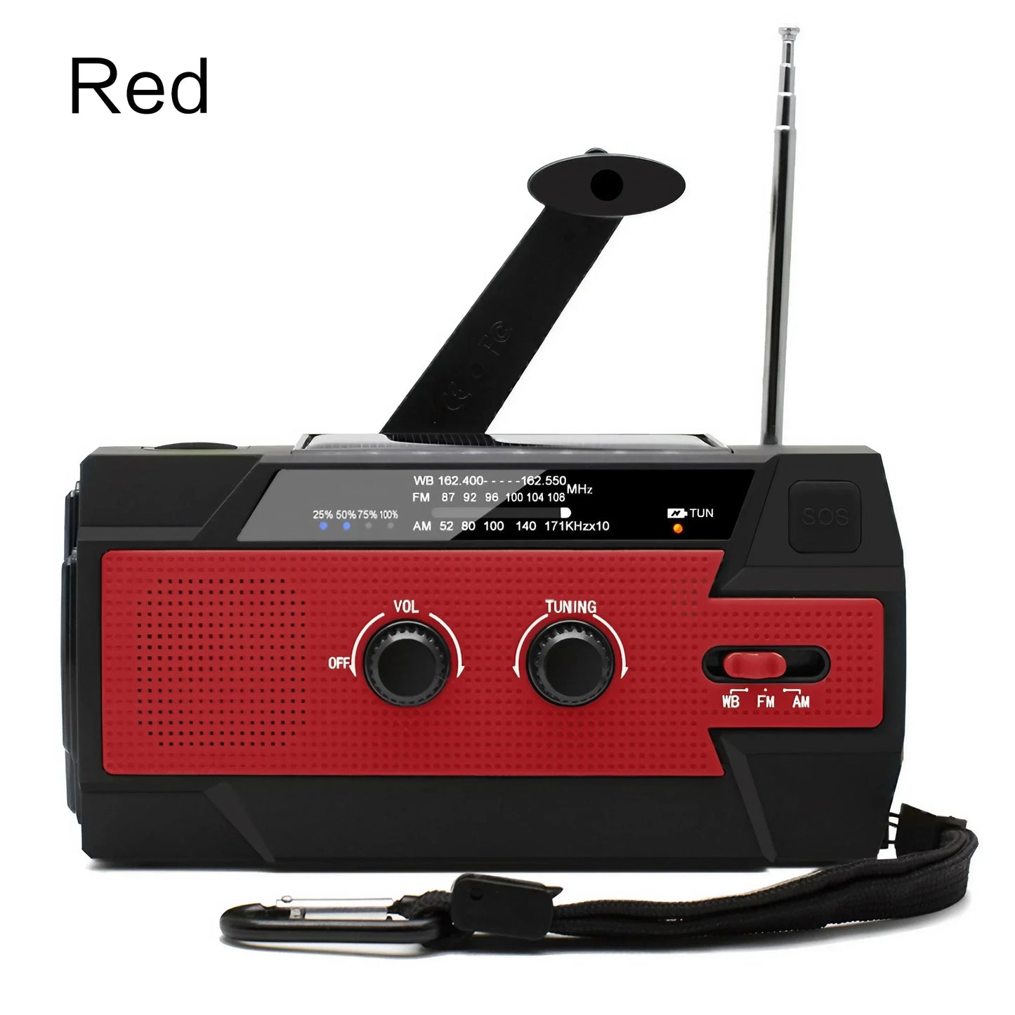 Solar Hand Crank Emergency Radio (AM/FM, Flashlight)